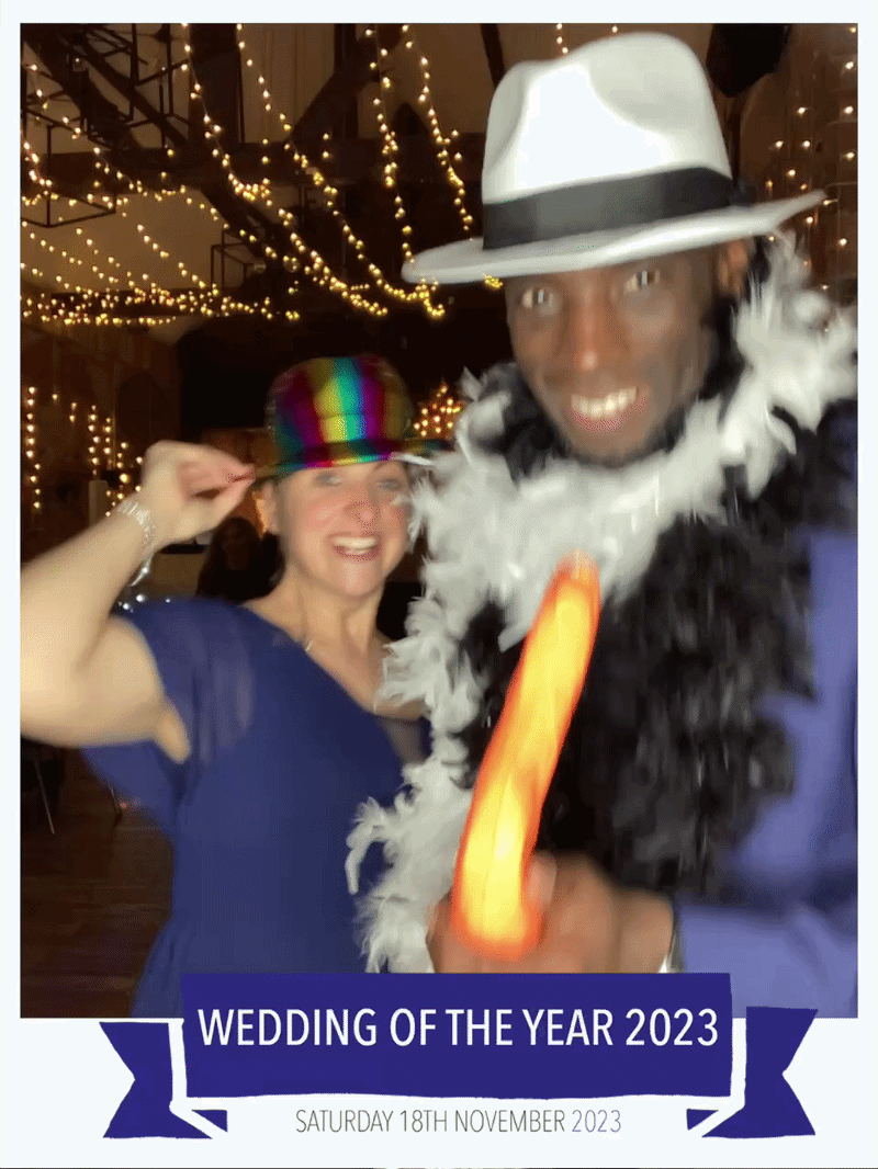 Wedding guests using the GIFIT photo booth